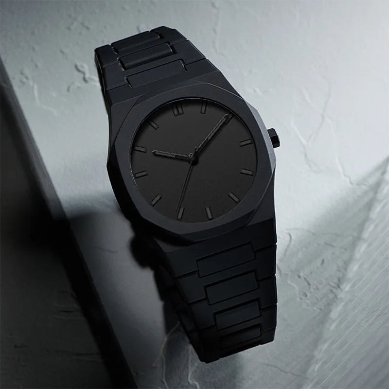 Minimalist Design Quartz Watch for Men Casual Lightweight Plastic Strap Waterproof Sports Business Watches Man Creative Clock