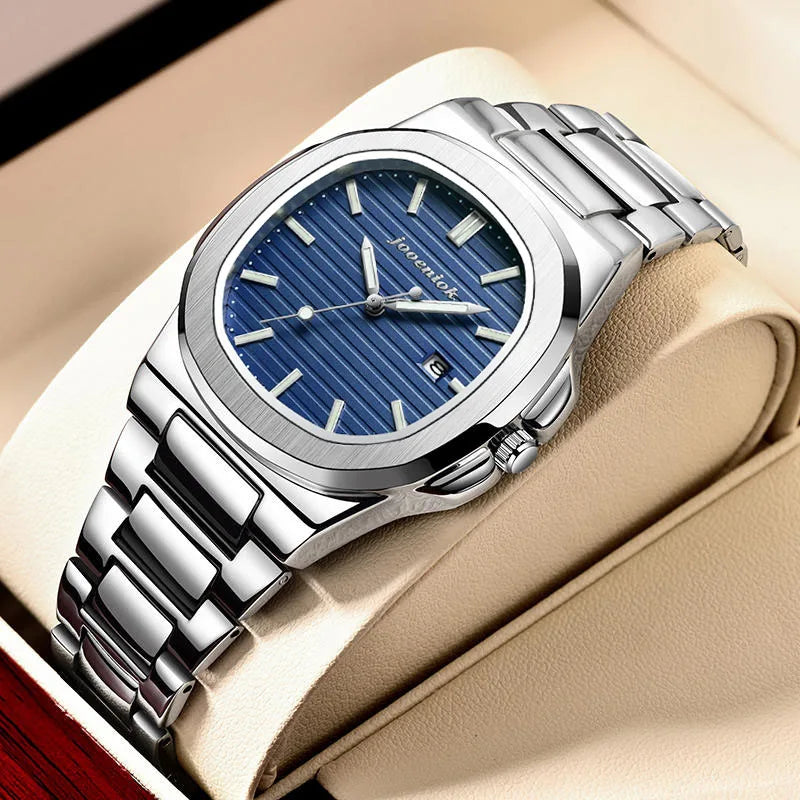 2025 Top Brand Luxury Men Wristwatch Business Waterproof Luminous Alloy Polygonal Case Fashion Quartz Watch Male with Calendar
