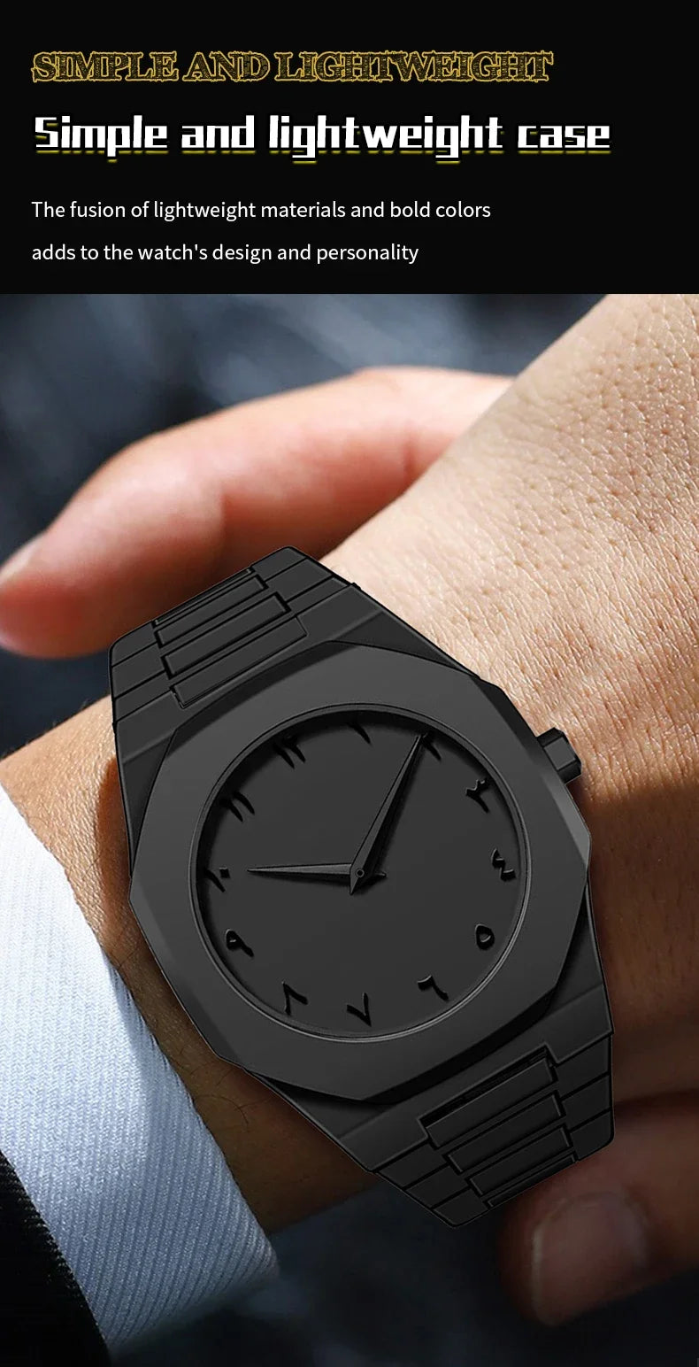 Minimalist Design Quartz Watch for Men Casual Lightweight Plastic Strap Waterproof Sports Business Watches Man Creative Clock