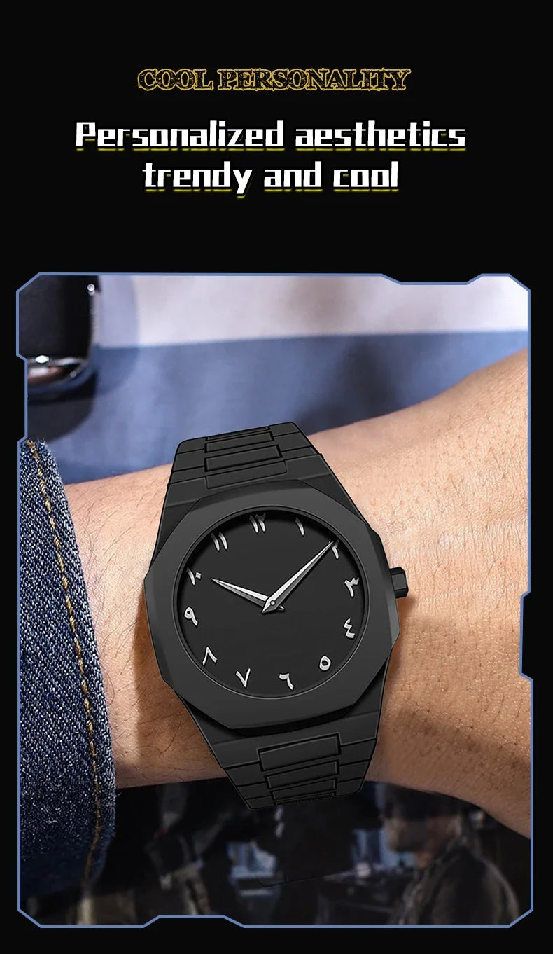 Minimalist Design Quartz Watch for Men Casual Lightweight Plastic Strap Waterproof Sports Business Watches Man Creative Clock